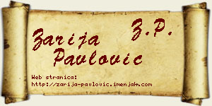 Zarija Pavlović vizit kartica